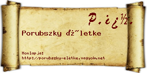 Porubszky Életke névjegykártya
